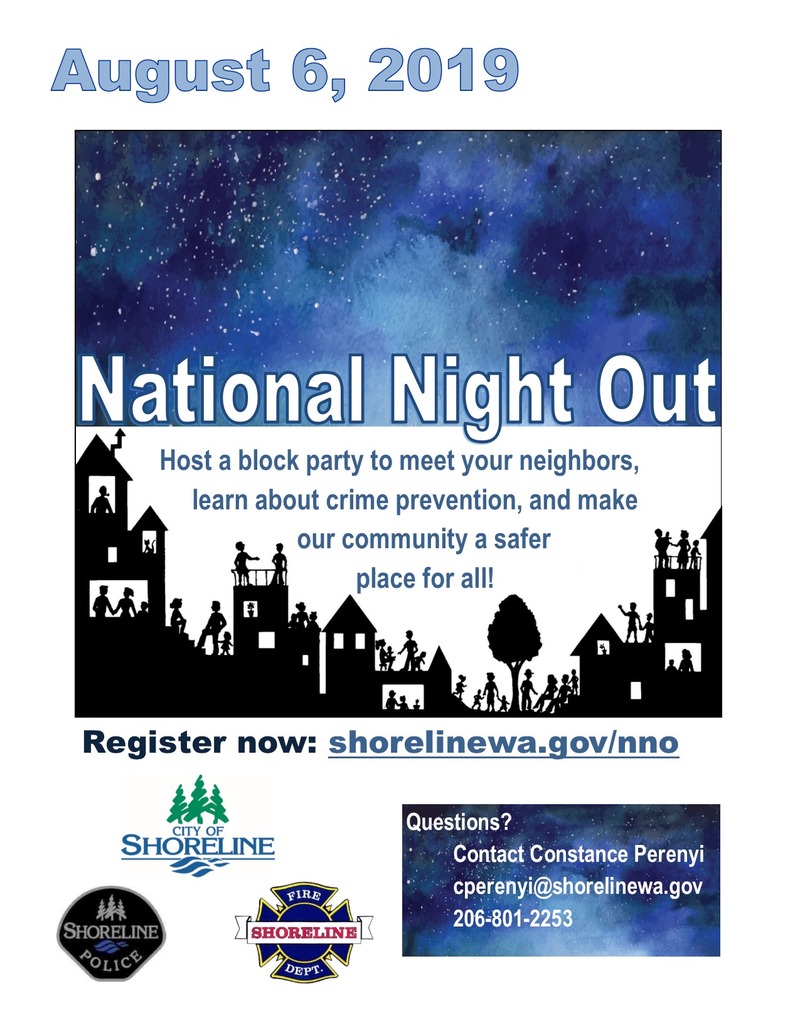 Shoreline National Night Out flyer