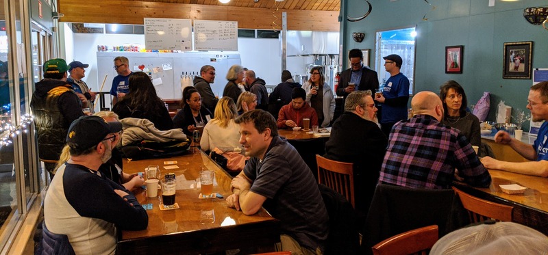 photo of people socializing (with beer)