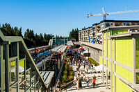 Photo: Looking north at the Shoreline North/185th Station platform and plaza on Opening Day, August 30, 2024.