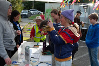 Photo: Volunteers check in to begin the day.